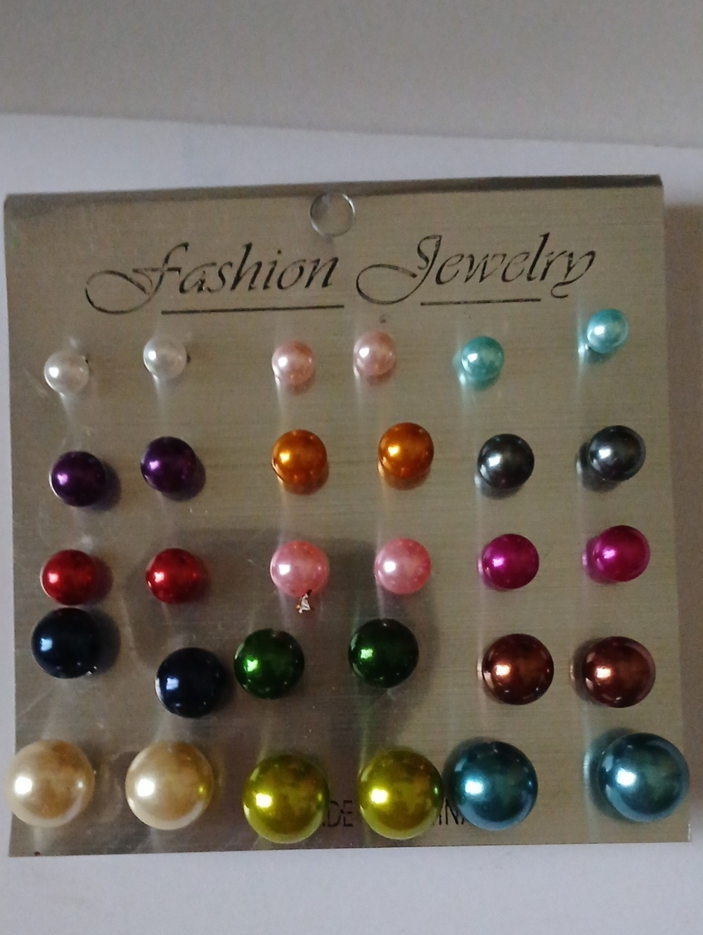 Fashion Jewelry Assorted Multicolor Pearl Stud Earring Set